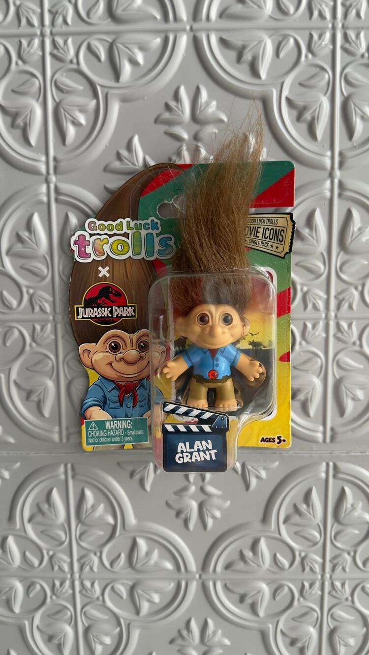 Good Luck Trolls x Jurassic Park Dr Alan Grant Movie Icons Figure NEW